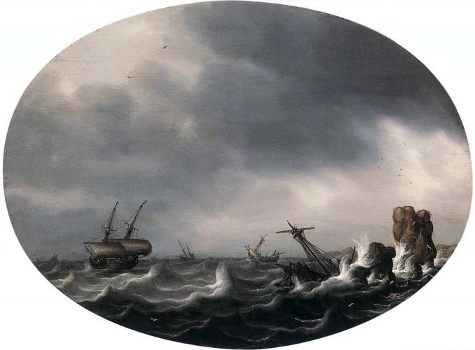 Stormy Sea - Oil on wood
